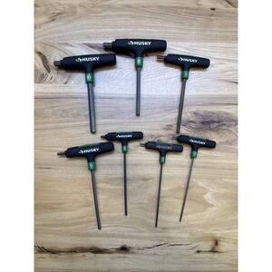 Husky T-Handle Hex Key Set Long Arm Steel Metric 7 Piece